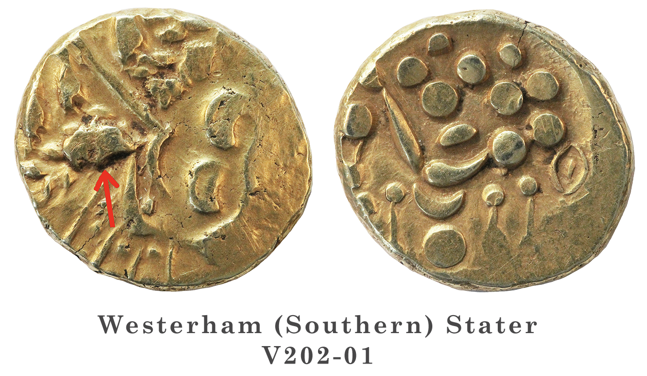 Southern Westerham Stater with obverse die damage