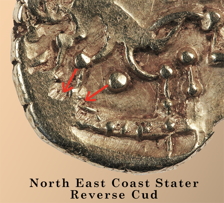 North East Coast Stater reverse die cud detail North East Coast Stater reverse die cud detail