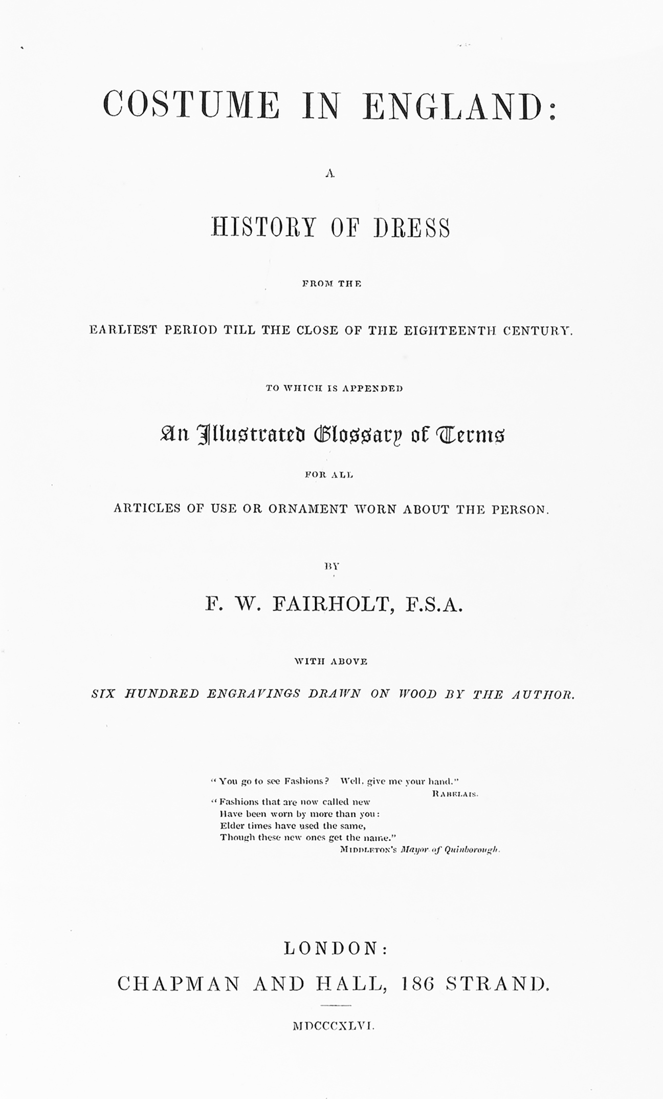 Fairholt 1846 Title Page